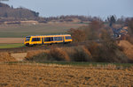 Neuzugang bei der Oberpfalzbahn 1648 701 als OPB79738 von Regensburg nach Marktredwitz auf den letzten Kilometern bei Lengenfeld, 18.03.2016