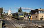 Bahnhof Rehau während der Bau- und Umstellphase am 28.09.2015.