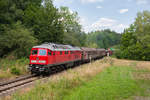 232 669 mit dem EZ 45368 (Cheb - Nürnberg Rbf) bei Elisenfels, 27.07.2019