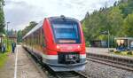 622 549 war am 17.9.24 als RB nach Neuhaus (Pegnitz) unterwegs und hielt in Rupprechstegen auf Gleis 2.