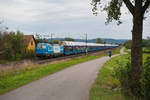 193 250 voestalpine mit einem Autotransportzug bei Pölling Richtung Bremerhaven, 22.09.2019