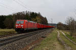 185 287 mit einem  innofreight  Scraptainer bei Postbauer-Heng Richtung Nürnberg, 27.02.2020