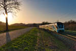 Ein 4110 der Westbahn als Testfahrt bei Pölling Richtung Passau, 27.03.2020