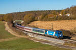 TCS 101 033 mit dem Eishockey Sonderzug von Kassel nach Regensburg.