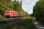 185 308 mit einem Eaos-Zug bei Mimberg Richtung Nürnberg, 17.08.2018