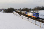 187 319  Erfurt lockt!  raildox mit einem Kesselwagenzug bei Postbauer-Heng Richtung Regensburg, 28.02.2020