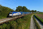 Mäßig beladen war der KLV-Zug DGS 41958 von Wels nach Neuss Hessentor am 03.