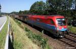 Rail Cargo Hungaria 1116 019-9 vor Gterzug Richtung Passau, KBS 880 Nrnberg - Passau, fotografiert bei Ratzing am 12.07.2011