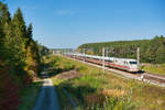 ICE 1 Tz 168  Crailsheim  als ICE 787 (Hamburg-Altona - München Hbf) bei Allersberg (Rothsee), 13.10.2019