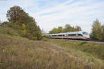 403 034 mit dem ICE 509/529 von Dortmund Hbf nach München Hbf bei Fahlenbach, 21.10.2017