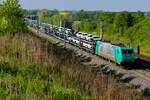185 610 RTB Cargo / ATLU Bemalung mit einem Autozug am 8 Mai 2026 bei Asbach.