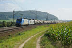 185 519-6 + 37 050 CFL mit einem Kesselzug bei Wettelsheim Richtung Würzburg, 24.09.2016