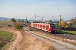 425 644 mit der RB 58123 von Würzburg nach Treuchtlingen bei Lehrberg, 09.10.2018