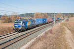 193 824 RP/RTBC  Düren  mit einem KLV-Zug bei Oberhessbach Richtung Ansbach, 23.02.2018