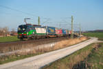 193 731 von ELL mit einem KLV-Zug bei Ansbach Richtung Würzburg, 29.03.2019