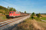 140 432 mit dem Henkelzug bei Oberdachstetten Richtung Würzburg, 19.09.2019