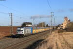 187 345-4 mit dem DGS 52550 (Bremerhaven Speckenbüttel – München Milbertshofen) bei Herrnberchtheim 23.2.22 