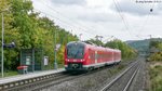 440 315 hielt am 5.10.11 in Burgbernheim-Wildbad. Der neue Bahnsteig war knapp ein Jahr alt, denn der Haltepunkt war erst im Dezember des Vorjahres wiedereröffnet worden. Im Hintergrund sieht man die Brücke, von der aus die folgenden Bilder entstanden.