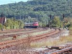 Eine unbekannte 111 erreichte am 17.9.02 mit einer RB nach Würzburg den Bahnhof Steinach.