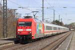 101 066 ( Einziganders ) mit IC 2083 Hamburg Altona - Berchtesgaden, Gunzenhausen, 05.04.2024