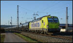 Alpha/RTB Cargo 7193 115 am 27.02.2026 mit einem Ganzzug Kesselwagen (GATX) im Maintal bei Winterhausen auf dem Weg nach Süden.