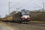 X4 E - 872 PCT mit ARS Altmann Autotransportwagenzug am 09.02.2014 in Burgbernheim gen Ansbach.