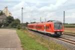 440 812 raste am 31.7.14 als RB nach Treuchtlingen wie immer ohne Halt durch den  Bahnhof Windsfeld-Dittenheim.