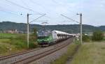 193 832 (RTB) mit PKW auf ARS-Laerks am 18.09.2014 bei Oberdachstetten.