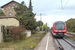 Drei mal der Blick nach Norden auf den Bahnhof Uffenheim (#3): Seit 2010 setzt die DB Triebwagen der Baureihe 440 als RB Würzburg - Treuchtlingen ein. Am 18.9.12 war unter anderem 440 804 eingeteilt.