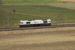 DB Cargo 077 017 alleine wieder auf dem Heimweg bei Thann-Matzbach am 10.3.2026 in Richtung Mühldorf.
