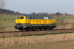 Dachte erste es sei die selbe / gleiche Lok vom Vormittag, aber dann stellte es sich heraus es ist die 218 391 der DB Bahnbau Gruppe. Solo bei Thann-Matzbach am 10.3.2026 in Richtung München.