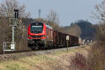 ELP / DB 159 242 mit einem Güterzug  bei Ottenhofen am 18.3.2026. Die Formsignale sind hier schon verschwunden.