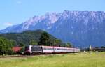 Die Rekordlok der Öbb auf der Inntalbahn in Richtung Rosenheim am 16.06.2021