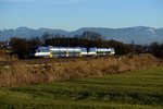 Sie haben sich als erstes vom Meridian Ersatzzug-Konzept verabschiedet, deswegen sei ihnen auch ein Bild gewidmet: Die Talente der Ostseeland Verkehr GmbH wurden insbesondere zwischen Rosenheim und Kufstein eingesetzt. Hier konnten sie allerdings am 23. Dezember 2013 zwischen Rosenheim und München bei Rann als Leerfahrt beobachtet werden.