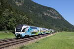 4010 018 war am 29. Juni 2023 bei Niederaudorf in Richtung Kufstein unterwegs.