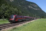 1116 201 auf dem Weg nach Innsbruck am 29. Juni 2023 bei Niederaudorf im Inntal.