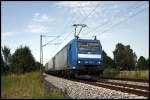 185 514 schleppt zwei E412er und den DGS 43101(?)  Transped-Express , Wanne-Eickel - Verona Q. E., bei Pfrauendorf in Richtung Kufstein. (01.08.2009)