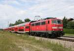 111 031 mit RE 30017 (Mnchen–Salzburg) am 10.07.2009 in Grokarolinenfeld