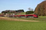 OEC 663 mit Railjet nach Wien in der Axdorfer Kurve am 03.04.2011