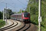 Railjet mit 116-202 Richtung Salzburg, aufgenommen am 05.05.2012 bei Bergen