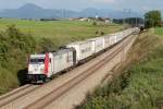 185 664-0 mit Gterzug von Salzburg Richtung Rosenheim, aufgenommen bei Stra am 05.08.2012