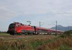 1116 229 mit RJ 60 (Budapest–Mnchen Hbf) am 20.10.2014 zwischen Bernau und Prien am Chiemsee