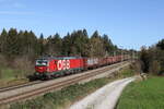 1293 003 mit einem gemischten Güterzug aus Freilassing kommend am 31. Oktober 2022 bei Grabenstätt im Chiemgau.