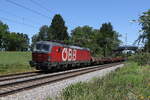 1293 039 mit einem gemischten Güterzug am 15. Juli 2023 bei Übersee am Chiemsee.
