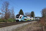 4010 027 aus Wien kommend am 25. Februar 2024 bei Übersee am Chiemsee.