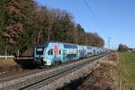 4010 028  Klima-Westbahn  aus Wien kommend am 18. Dezember 2025 bei Hufschlag/Traunstein.