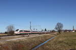 412 223  ICE 118 Graz-Münster  am 25. Februar 2026 bei Übersee am Chiemsee.