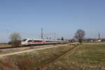 412 231 als  ICE 118  aus Graz kommend am 7. März 2026 bei Übersee am Chiemsee