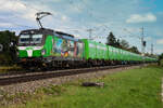 193 839 ELL/SETG mit den farblich passenden Wagen hinten dran am 12 September 2026 bei Eglharting.