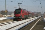 1116 229 Korridorzug  RJ 564 Wien - Lindau bei der Durchfahrt im Bf bersee am 29.01.2011